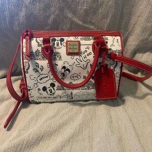 Mickey Mouse Black and White Sketch Art Dooney & Bourke Satchel Bag